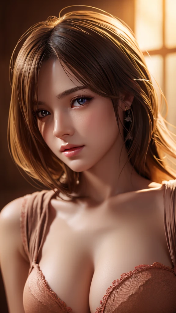 realistic highly detailed anime woman, beautiful detailed eyes, beautiful detailed lips, extremely detailed face, long eyelashes, short cloth, big breasts, erotic, sensual, provocative, photorealistic, 8k, highres, masterpiece, cinematic lighting, dramatic lighting, hyper detailed, intricate details, highly realistic, photorealistic, vibrant colors, warm tones, volumetric lighting. Anime gril with giant breast and no cloth. A gyat with gigantic