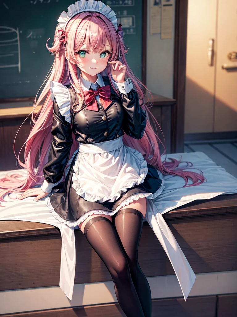 middle School girls,smile,Best Quality,High-dimensional beautiful girl,Multidimensional beautiful girl,Several girls are depicted,Maid clothes,cuteMaid clothes,8k,Highest quality,Long Hair,cute,fluffy,Angel,新しいMaid clothes,Latest Fashion,Long Hair,Green Eyes,Beautiful feet,The top of beautiful girls,School,classroom,perfection,masterpiece,Have sparkling eyes,tights,Horny girl,Naughty Girls,美しいcute女の子,Horny girl,Beautiful girl,leather jacket,Latest Fashionコーデ,Multicolored hair colors,Latest Fashion, girl,