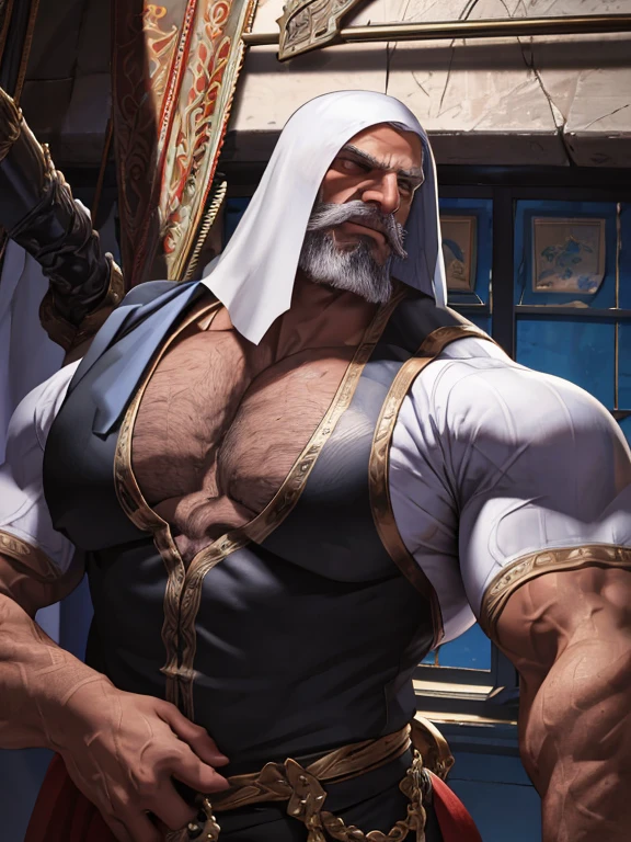 (giant, colossal, muscular, gigantic old man, expressive face, well-defined chin, very well defined face,larger-than-life figure, blue eyes, wrinkles, veins, long gray hair, thick gray moustache, full gray beard, towering presence, overwhelming size, immense power, massive strength), gigantic old man, expressive face, well-defined chin, very well defined face, growing in size with each passing moment, expanding exponentially, becoming larger and larger than any man-made structure, dominating the landscape, a true titan among men, with every muscle and sinew rendered in detail, every bulge and vein meticulously captured, showcasing the (raw power, strength, intensity) emanating from his form, he crushes buildings with his muscles, he destroys everything. The colors used are bold and vibrant, capturing the intensity of the scene, with (rich tones, vivid hues) that add depth and dimension to the artwork. The overall effect is one of awe and wonder, as the viewer is confronted with the sheer magnitude and power of this gigantic man. Long gray hair, bushy gray eyebrows, black skin, dark olive skin color, blue eyes, nose with pronounced bridge and outward curve that protrudes from the base of the nose, oiled skin, absurdly huge nose, hawk nose, big old man nose, convex nose, well groomed moustache, (80 years old daddy), enormous nose, eagle like nose, veins, sharp well groomed beard