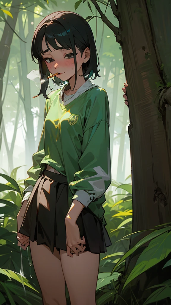15 year old girls, in the forest , Smoking cannabis, wet their panties with desire , Sex