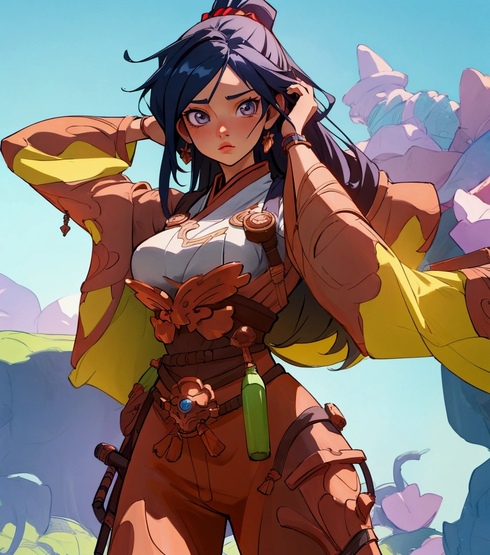 , 2. 5d cgi anime fantasy artwork, 3d rendering character art 8k, 8K high quality, detailed art, Photorealistic anime girl rendering, Beautiful and attractive anime woman,Woman warrior<