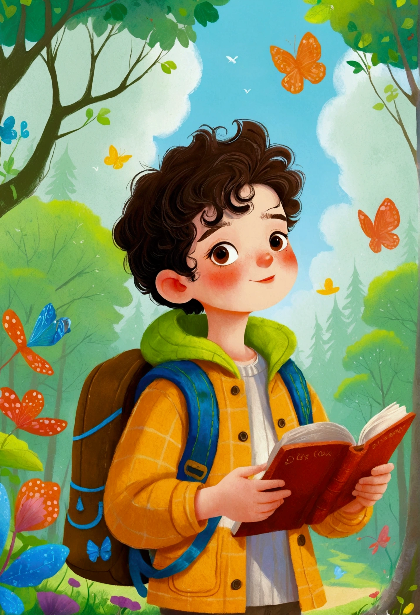 Pastel Art Illustration:Portrait of a cute boy in the forest,He is an explorer。 梅青 的Storybook illustration, devianart contest winners, Concept Art, Children's Book Illustrations, Children's Book Illustrations, Children's Book Illustrations, Children's Book Illustrations, colorful Children's Book Illustrations, Children's Book Illustrations, Children's illustrations, Children's Book Illustrations, Storybook illustration, Children's illustrations
