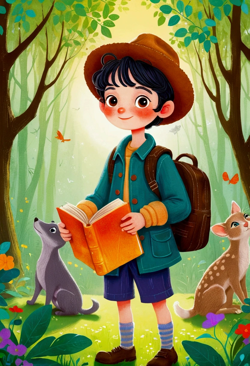 Pastel Art Illustration：Portrait of a cute boy in the forest，He is an explorer。 梅青 的Storybook illustration, devianart contest winners, Concept Art, Children&#39;s Book Illustrations, Children&#39;s Book Illustrations, Children&#39;s Book Illustrations, Children&#39;s Book Illustrations, colorful Children&#39;s Book Illustrations, Children&#39;s Book Illustrations, Children&#39;s illustrations, Children&#39;s Book Illustrations, Storybook illustration, Children&#39;s illustrations