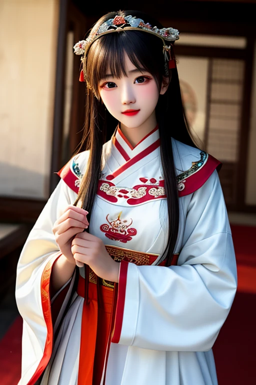 ((best quality)), ((masterpiece)), (detailed), 1 Girl,Dunhuang style white ancient costume beauty