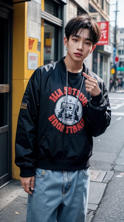 solo , 1man , thai man , hiphop jacket , hiphop shirt , hiphop jeans pants , happy