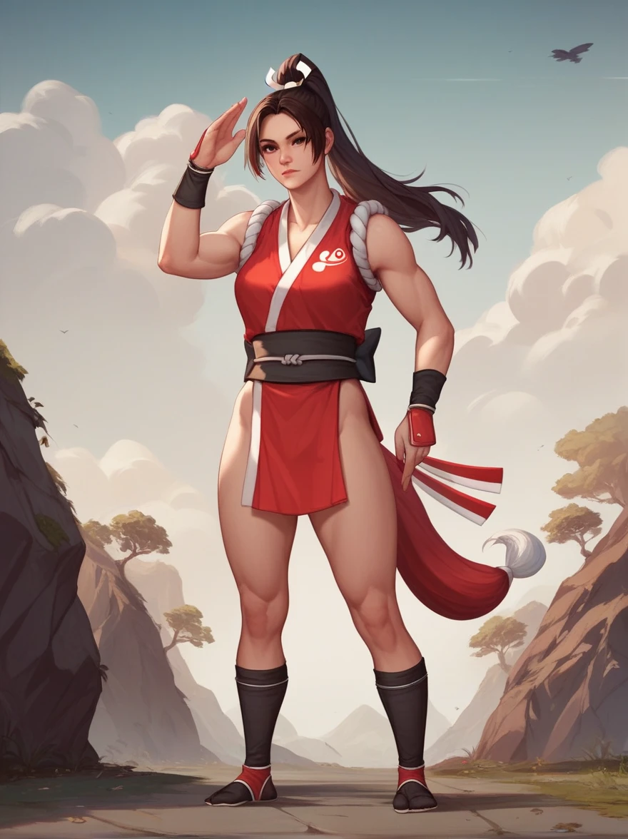 Shiranui_possible, this_king_of_warrior, standing  BREAK Fraction_9, Fraction_8_up, Fraction_7_up, Fraction_6_up, Fraction_5_Direction_4_up,
