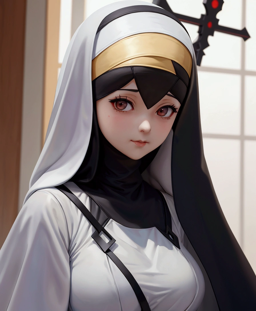 A woman from Al-Afed dressed as a nun poses for a photograph, range murata and ArtJam, ig model | ArtJam, extremely detailed ArtJam, masayoshi suto and ArtJam, ruan jia and ArtJam, 8k ArtJam bokeh, by ruan jia and stanley ArtJam