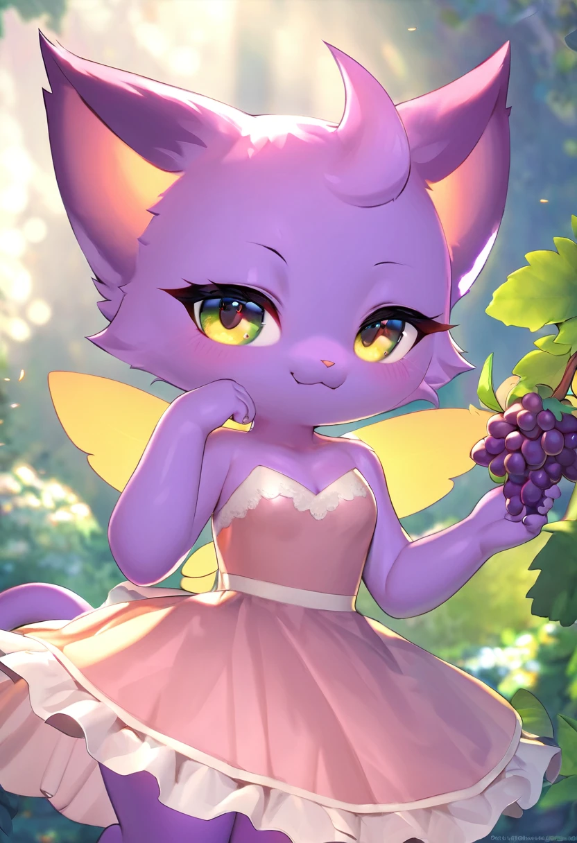 high quality, 最high quality, High resolution, masterpiece, 最高masterpiece, 8k, 16K, Grape Cat, Fairy, dress