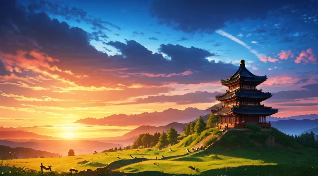Background image to create the atmosphere of the Warring States period、city、battlefield