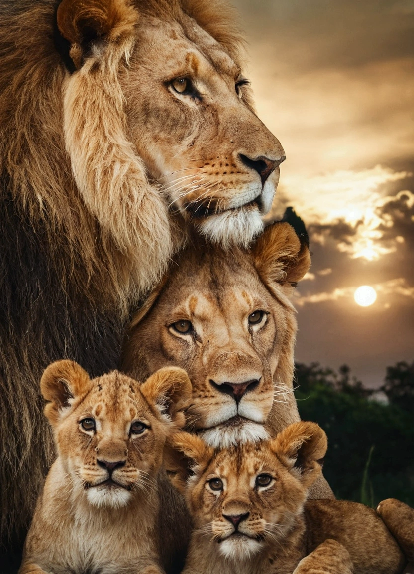 there are three lions that are standing together in the grass, lions, family photo, by Micha Klein, trends ，, by László Balogh, by Luis Miranda, powder Gabor Szikszai, by Ingrida Kadaka, majesty, me, photo of a beautiful, Lt. Derek Zabrocki, powder Scott M. Fisherman
