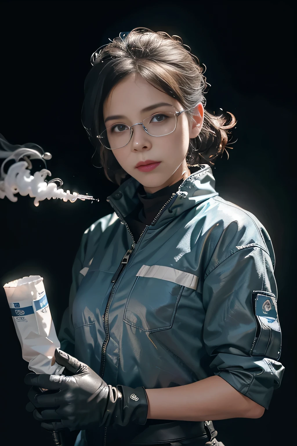 (Masterpiece: 1.4), (8K, Real, High Resolution, Best Quality: 1.4), Industrial Setting, (1 Person), Focused Attention, (Gloves), (Safety Goggles), (Protective Clothing), Holds a Dry Ice Blasting Nozzle, Fine Details of the Nozzle, (Realistic Texture of the Dry Ice), Puffs of Smoke Emerge from the Nozzle, (Moderate Illumination), (High Definition), Ultra Realistic, (Detailed Face: 1.4), (Professional Technician: John Doe), (Blue Collar Worker), Intense Concent