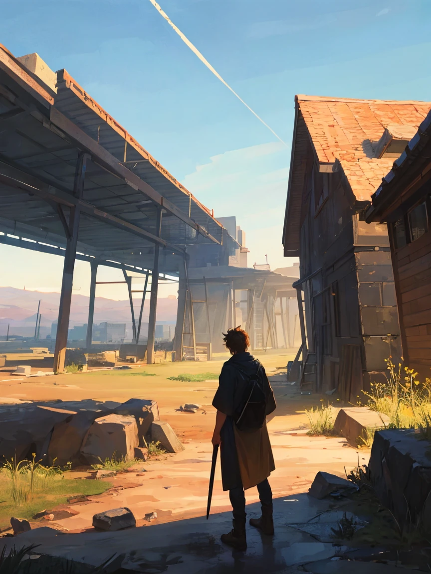 In this evocative painting, Cain is depicted in a moment of intense focus as he builds the first city. The scene is set against a rugged, ancient landscape, with a distant view of the primordial wilderness. Cain, portrayed as a determined figure with a rugged demeanor, is shown working with primitive tools and materials. The city he is constructing is in its early stages, with rudimentary structures taking shape amidst a backdrop of stone and earth. The painting captures the contrast between Cain’s labor and the wild, untamed nature around him. The mood is both contemplative and ambitious, highlighting the tension between human endeavor and the raw, untamed world. The color palette features earthy tones and subtle highlights, emphasizing the stark environment and the nascent civilization emerging from it.
