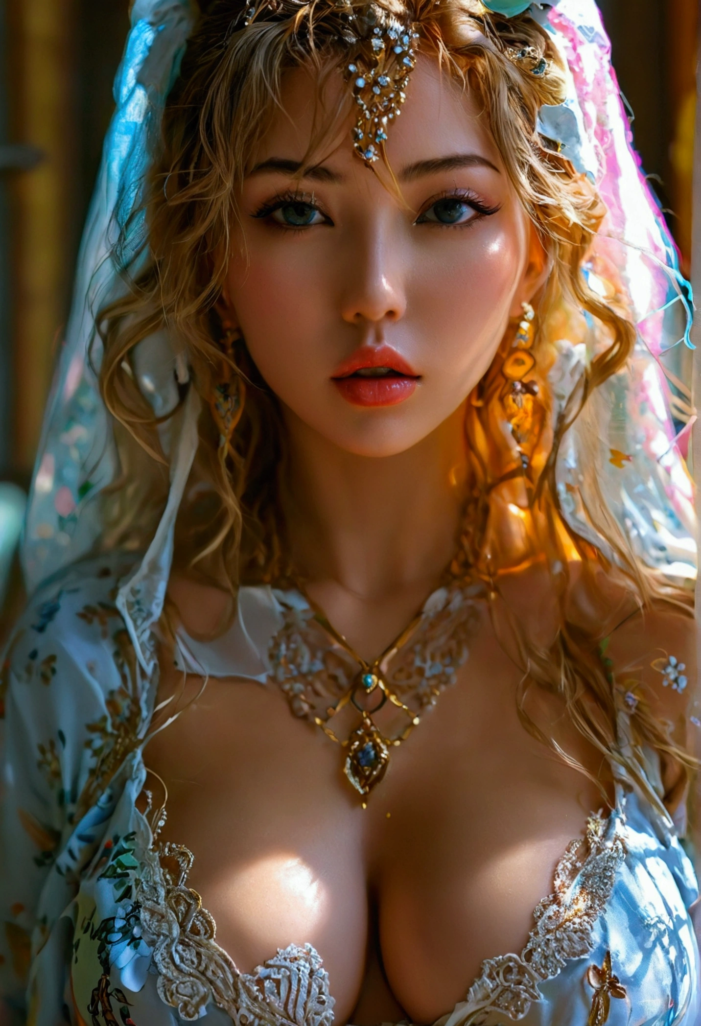 Busty hot woman showing her ahegao body