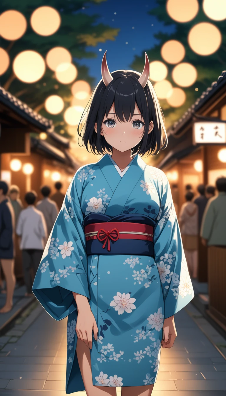 8K, RAW, best quality, ((masterpiece, best quality)), Makoto shinkai, ultra high res, colorful, (medium wide shot), full body, (dynamic perspective), sharp focus, (depth of field, bokeh:1.3), extremely detailed eyes and face, beautiful detailed eyes, looking at viewer, follow_me, follow me sign, follow me hand,
(1girl, Japanese, Oni, horns, Oni red tanned skin, tail, bobcat haircut, black hair, grey eyes), (dressed, Kimono, Haori:1.5), ((scared face))
action pose, forest background, dark forest, night time, 