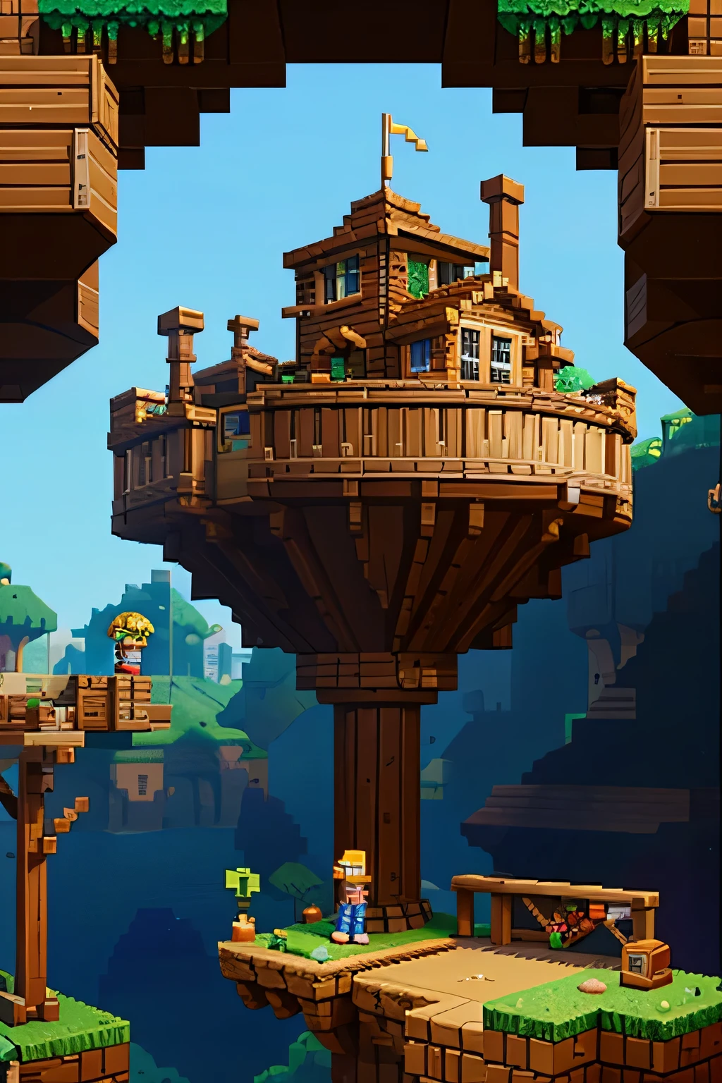 location level for a classic platformer in pixel style