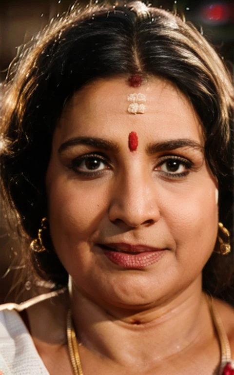 beautifully detailed portrait of a mature woman sheela with striking features, close-up view, extremely detailed eyes and face, long eyelashes, high definition, 4k, detailed lighting, cinematic composition, photorealistic, masterpiece