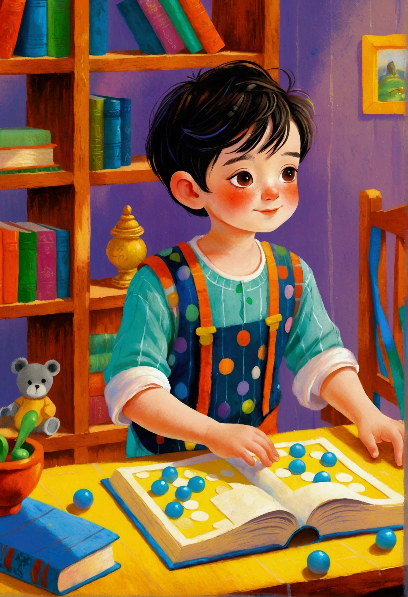 Pastel Art Illustration：Portrait of a little boy in the forest。 梅青 的Storybook illustration, devianart contest winners, Concept Art, Children&#39;s Book Illustrations, Children&#39;s Book Illustrations, Children&#39;s Book Illustrations, Children&#39;s Book Illustrations, colorful Children&#39;s Book Illustrations, Children&#39;s Book Illustrations, Children&#39;s illustrations, Children&#39;s Book Illustrations, Storybook illustration, Children&#39;s illustrations