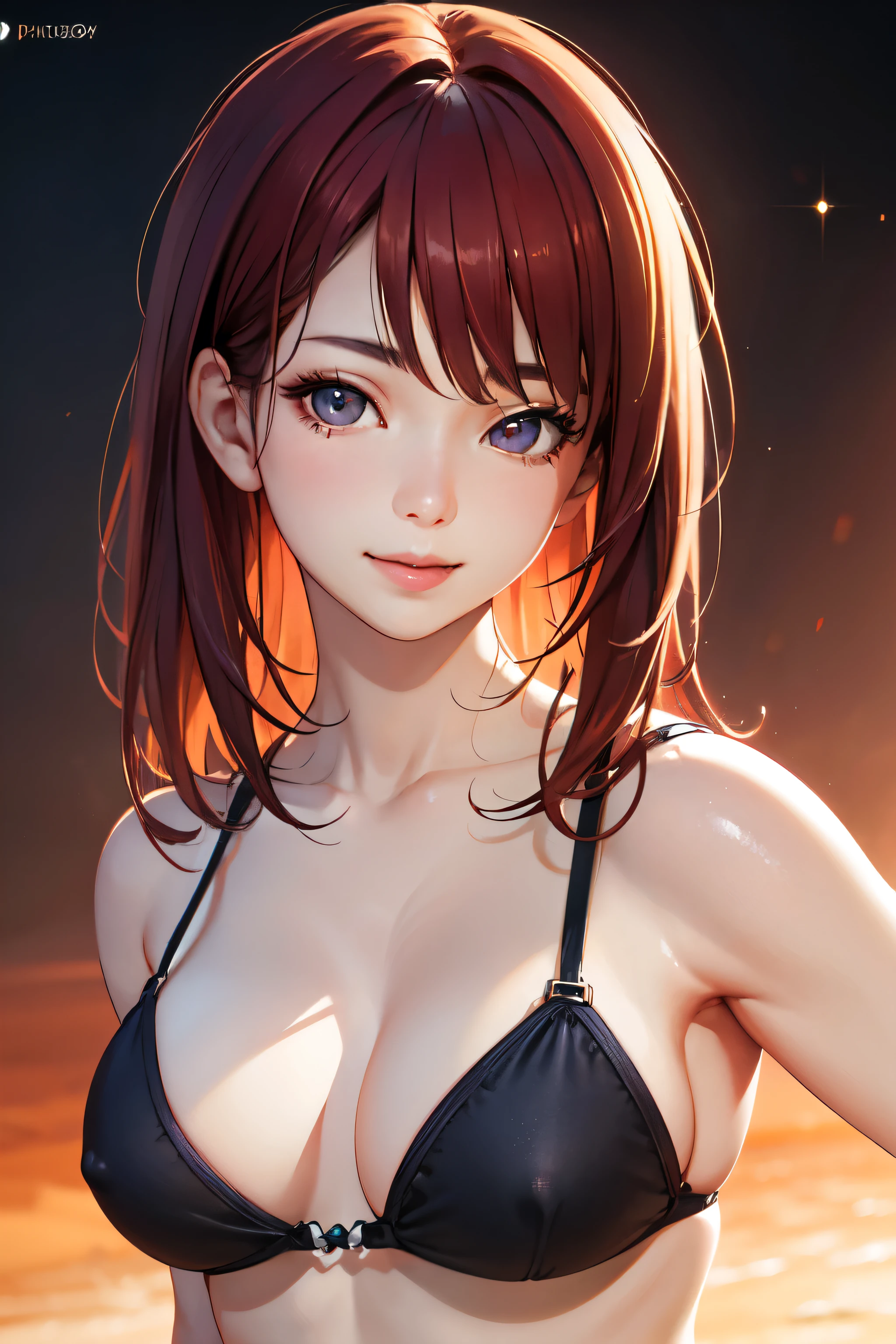 最high quality、masterpiece、超High resolution、(Photorealistic:1.4)、Highly detailed CG Unity 8k wallpaper、Detailed and complex、original、High resolution、Raw photo、(Perfect figure)、Detailed and complex,、Soft Lighting、high quality、high school girl,Lewd,Swimwear,smile,Red hair