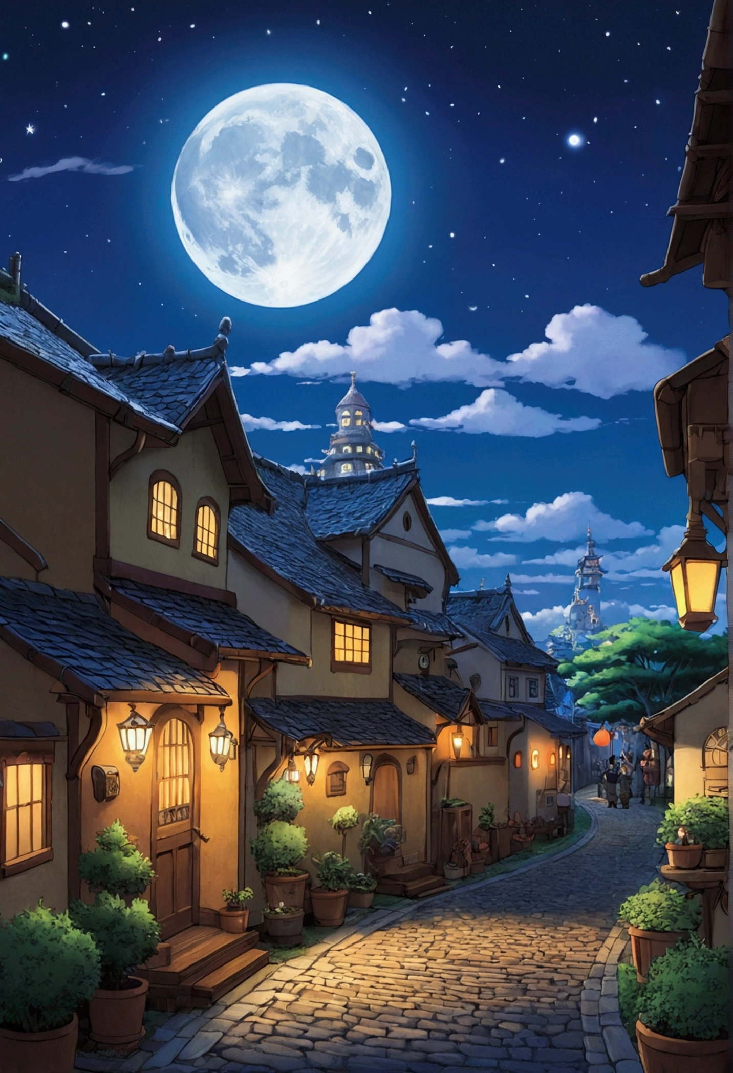Ghibli Ghibli night festival fantasy