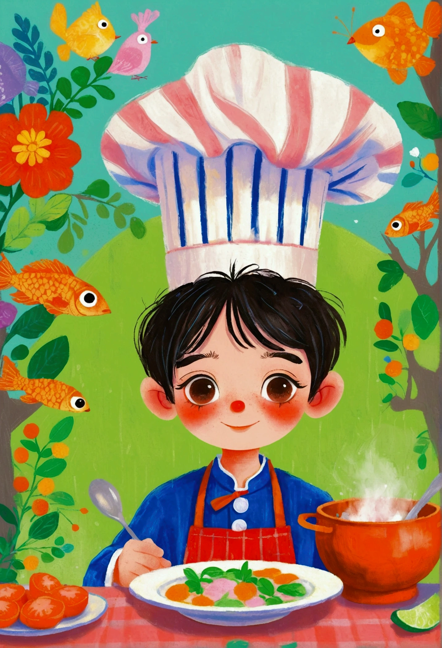 Pastel Art Illustration：Chef little boy portrait。 梅青 的Storybook illustration, devianart contest winners, Concept Art, Children&#39;s Book Illustrations, Children&#39;s Book Illustrations, Children&#39;s Book Illustrations, Children&#39;s Book Illustrations, colorful Children&#39;s Book Illustrations, Children&#39;s Book Illustrations, Children&#39;s illustrations, Children&#39;s Book Illustrations, Storybook illustration, Children&#39;s illustrations