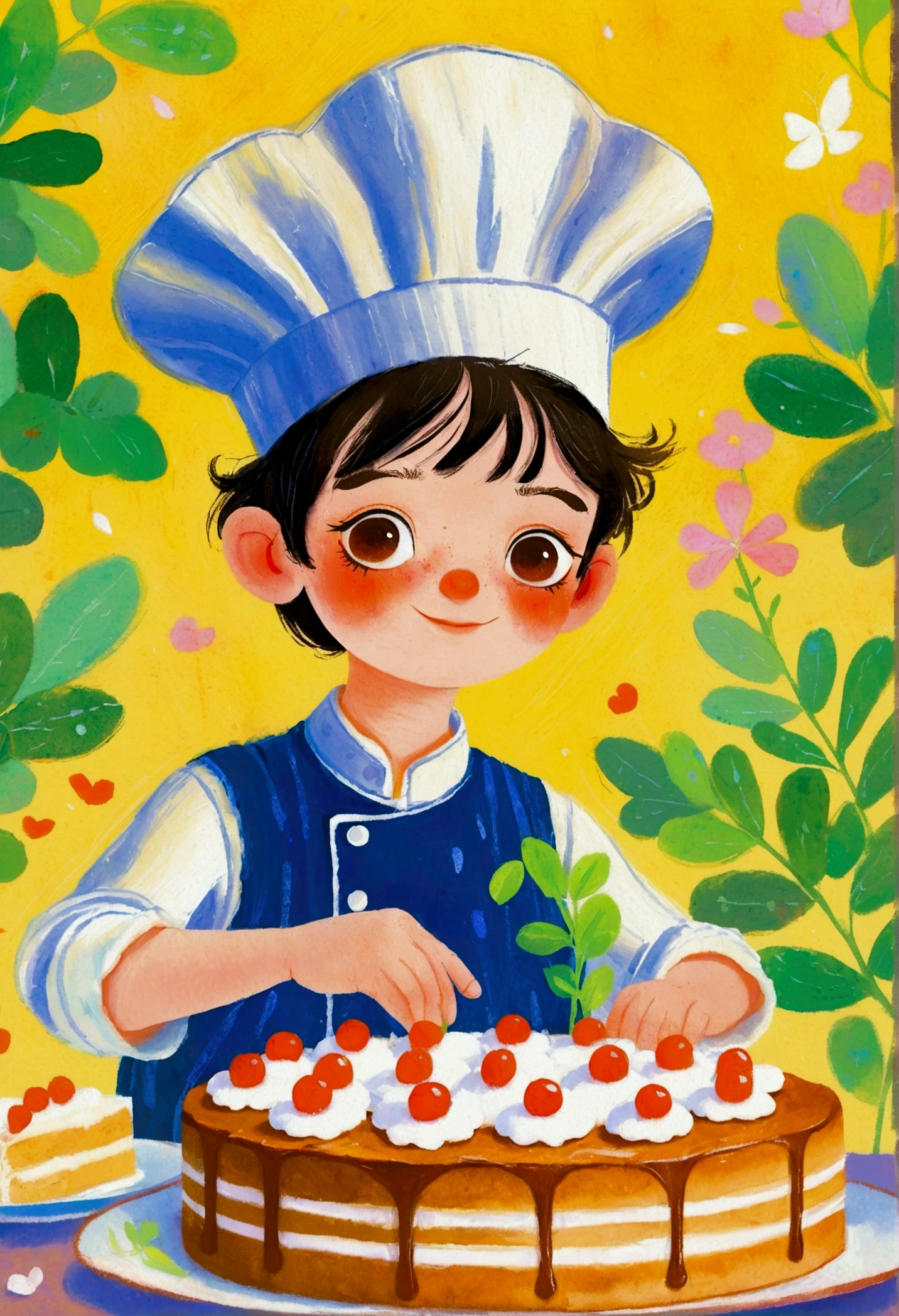 Pastel Art Illustration：Portrait of little boy at pastry chef。 梅青 的Storybook illustration, devianart contest winners, Concept Art, Children&#39;s Book Illustrations, Children&#39;s Book Illustrations, Children&#39;s Book Illustrations, Children&#39;s Book Illustrations, colorful Children&#39;s Book Illustrations, Children&#39;s Book Illustrations, Children&#39;s illustrations, Children&#39;s Book Illustrations, Storybook illustration, Children&#39;s illustrations