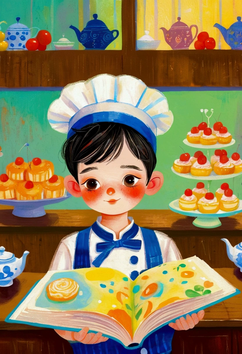 Pastel Art Illustration：Portrait of little boy at pastry chef。 梅青 的Storybook illustration, devianart contest winners, Concept Art, Children&#39;s Book Illustrations, Children&#39;s Book Illustrations, Children&#39;s Book Illustrations, Children&#39;s Book Illustrations, colorful Children&#39;s Book Illustrations, Children&#39;s Book Illustrations, Children&#39;s illustrations, Children&#39;s Book Illustrations, Storybook illustration, Children&#39;s illustrations