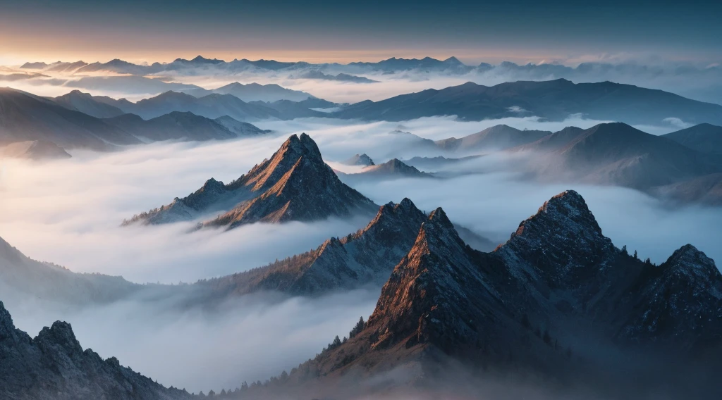 The foggy scenery in the middle of the night,A very dark landscape image with a very impressive atmosphere,I don't mean pitch black, but rather the darkness of the landscape.,A world like an urban legend,Close to the night scenery,But it's also beautiful