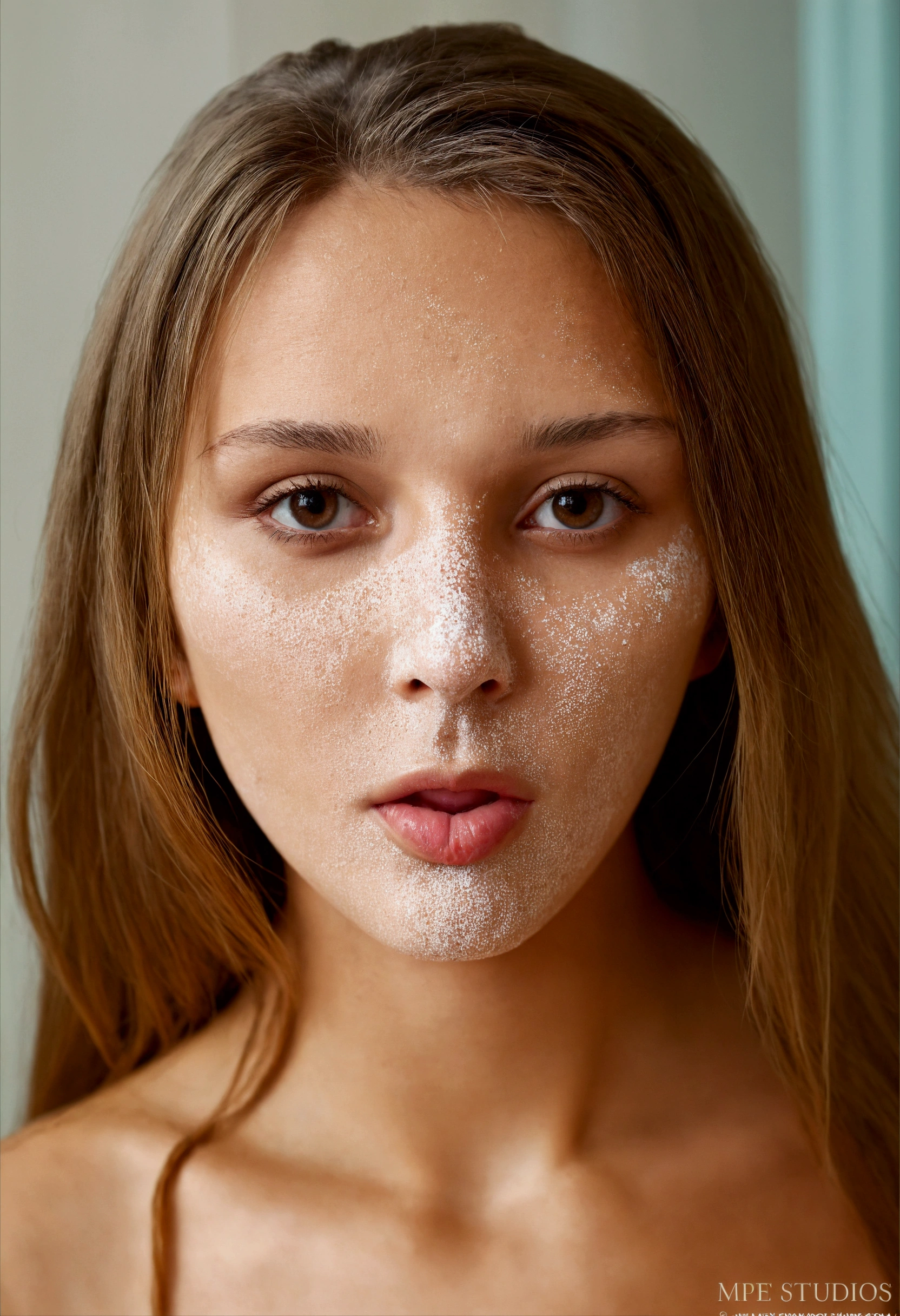 Completely with cum oer face
