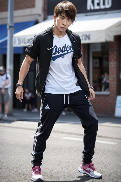 male, alone, dancer, male性dancer, Street dance, hip hop, Urban, Graffiti, Casual wear, Energetic, cool, Sporty, Action Shots