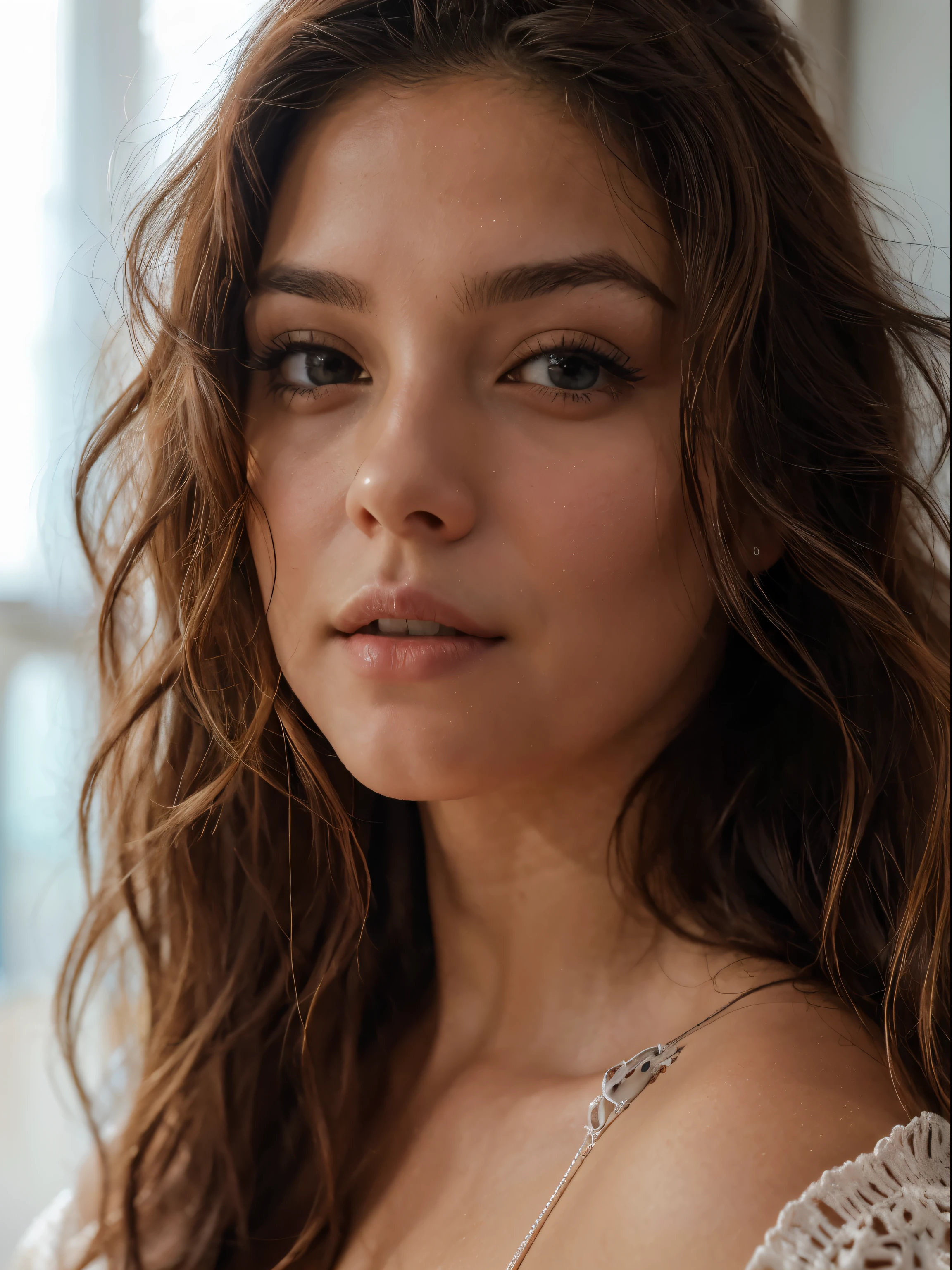Portrait of a curvy girl in a towel, Huge breasted, wearing a towel, wearing a tank top, plumpness, leaning against the red wall, dry hair, top quality picture, work of art, detailed hair texture, Detailed texture skin, detailed cloth texture, 8k, Add Mesh Details, ultra Detailed texture skin, ultra detailed photo, skin pore, cloth details, high skin details, realistic hair details