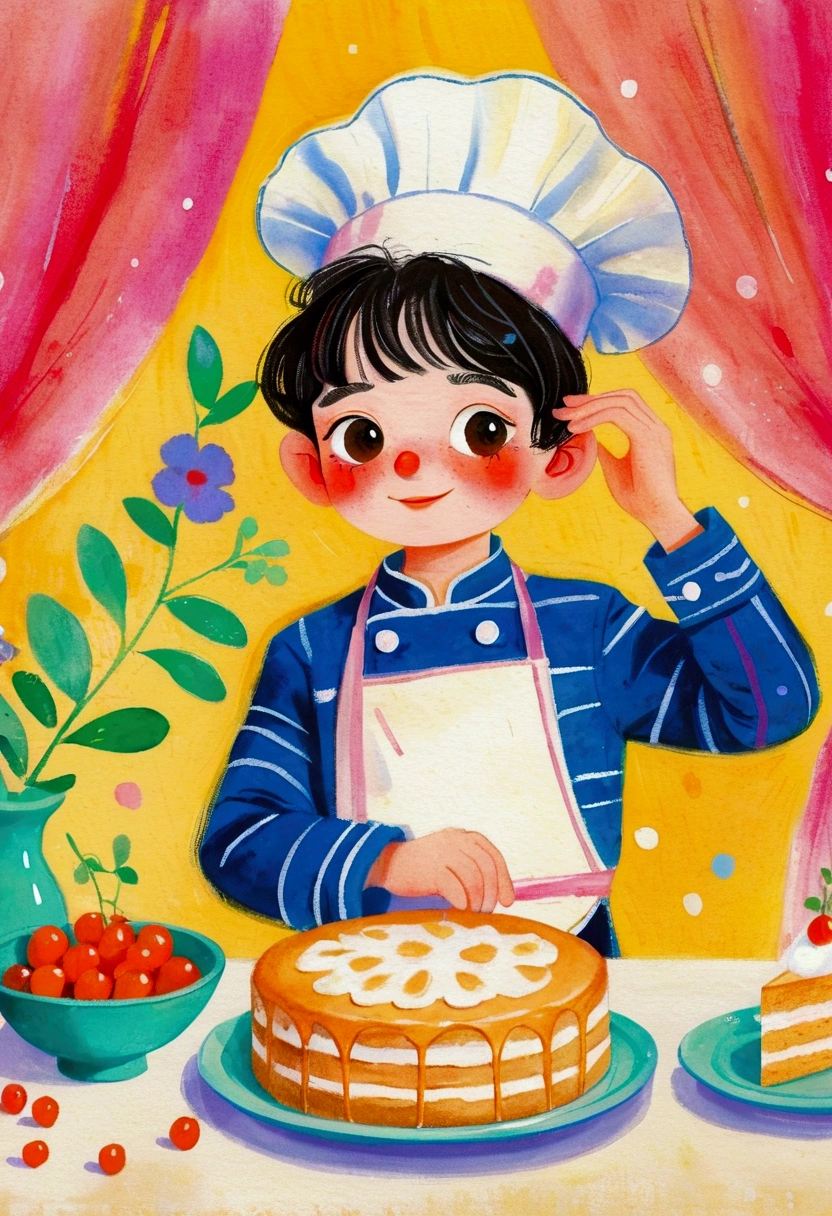 Pastel Art Illustration：Portrait of little boy at pastry chef。 梅青 的Storybook illustration, devianart contest winners, Concept Art, Children&#39;s Book Illustrations, Children&#39;s Book Illustrations, Children&#39;s Book Illustrations, Children&#39;s Book Illustrations, colorful Children&#39;s Book Illustrations, Children&#39;s Book Illustrations, Children&#39;s illustrations, Children&#39;s Book Illustrations, Storybook illustration, Children&#39;s illustrations