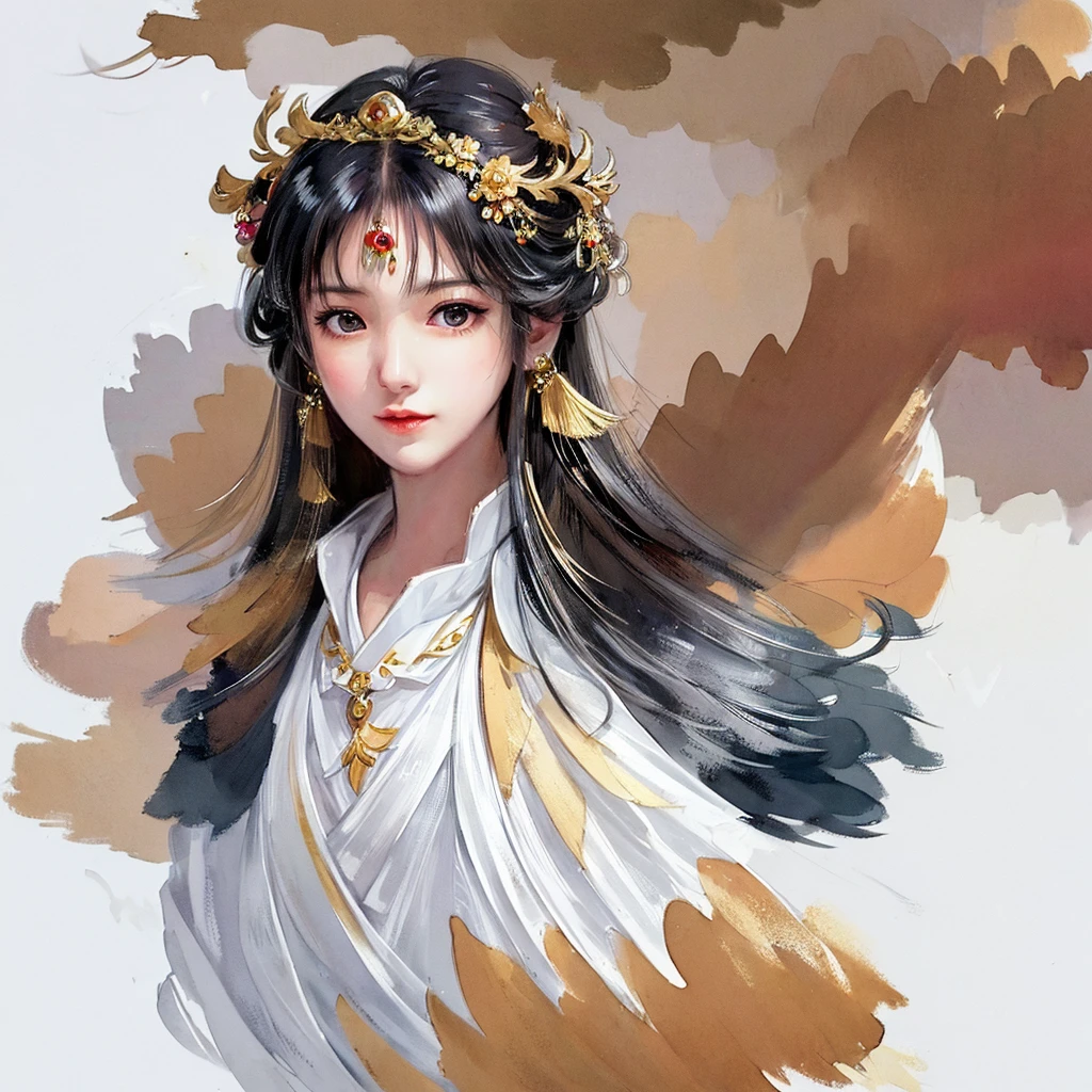 stechu,(white background:1.4), ((tachi-e)), original,(illustration:1.1),(best quality),(masterpiece:1.1),(extremely detailed CG unity 8k wallpaper:1.1), (colorful:0.9),(panorama shot:1.4),(solo:1.2), (ink splashing),(color splashing),((watercolor)), clear sharp focus,{ 1girl standing },((korean style )),flower background,outdoors,rocks, looking at viewer, make happy expressions,soft smile,pure,beautyfull detailed face and eyes,beautyfull intricacy clothing decorative pattern details, black hair,black eyes,colorwater black and gold color hair, wear glasses