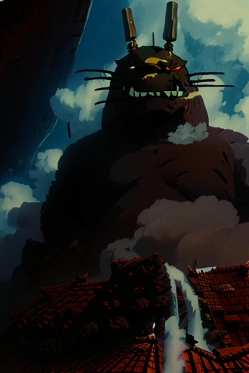 A Kaiju in the shape of a cigar that is destroying Japan as its smoke falls, and poison people 