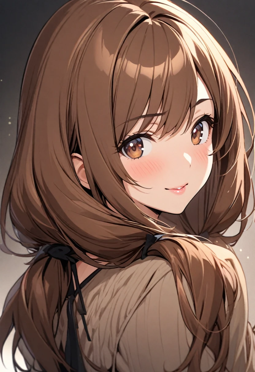 Solo, 1girl, Long Hair, low twin tails, brown hair, brown eyes, cute, mature, high detail, open moutt, 