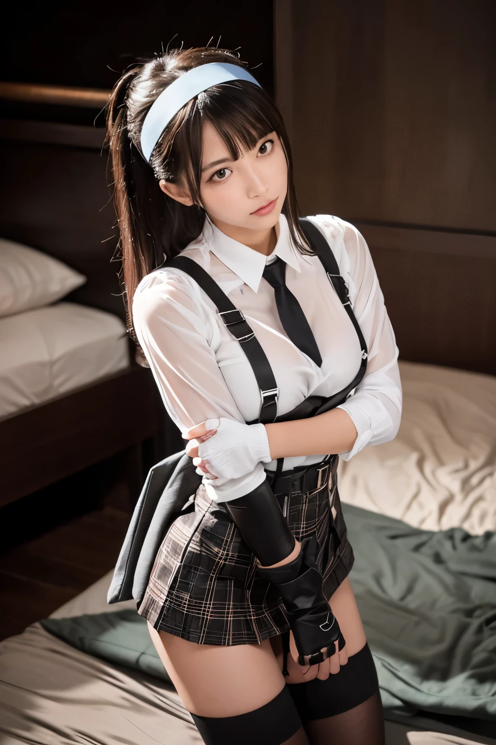 1 female, , high quality, masterpiece, Ultra-high resolution, , Cinema Lighting, , , 1 female, , high quality, masterpiece, Ultra-high resolution, , Cinema Lighting, , , And the suspenders with the cranes flying Moderate breasts Large Breasts Small face holster Lying in bed Looking up Sweat belt summer 脇Sweat Black Hole Gloves suit garterbelt Leg Links ズボンにbelt holster Hands behind your back Anxious expression Looking up Anxious face Knee-high Knee socks Knee-highソックス garterbelt garter ふとももにgarterbelt Checkered mini skirt Necktie Headband ribbon Panty shot スカートの隙間 Armament Handgun handcuffs Cable ties レッグholster holster Hands behind your back Anxious expression Looking up Anxious face 足を横に開く Armament Cable ties レッグholster holster See-through clothing heavy rain Getting wet in the rain