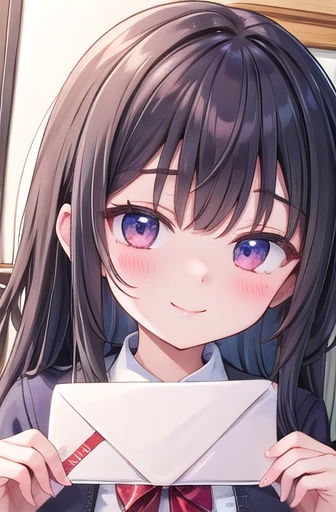 Very detailed, masterpiece, Highest quality, Love Letter, throw,smile,blush 