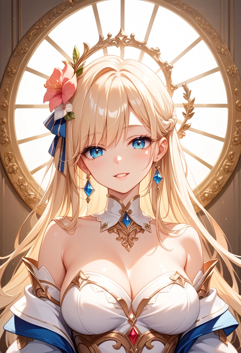 beautiful silky skin,middle smile,Peerless beauty,Extraordinary sexy beauty,beautiful gentle and bright expression,Sexy and refreshing look,Perfectly beautiful and lovely face hidden in smooth golden silk hair,beautiful hair on face,very cute beautiful sexy young little woman, very perfect beautiful cute face,The beautiful, Attractive cleavage, clear big eyes