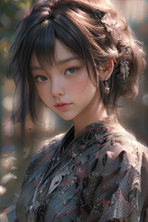 (masterpiece, Highest quality, employment, High resolution:1.2), (Very detailed, Intricate details, High resolution), (Medium Close-up:1.2) The portrait we have (Sunny background:1.2), (Medium Shot:1.2), (Face Focus:1.1), (Soft Focus:1.2), Low light, (Out of focus:1.2), Bokeh, 1 1 1.4, 40mm, Realistic, born, 8k, ((Textured skin:1.1, Skin pores:0.3, Realistic Skin:1.1)), Intricate details, One girl,  (Extremely clear images), Black Hair, Perm Straight Hairstyle, Very beautiful girl,   ((masterpiece, Highest quality, Best image quality, High resolution, Realistic, RAW Photos, 8k)), ((Very detailed CG 統合 8k 壁紙))