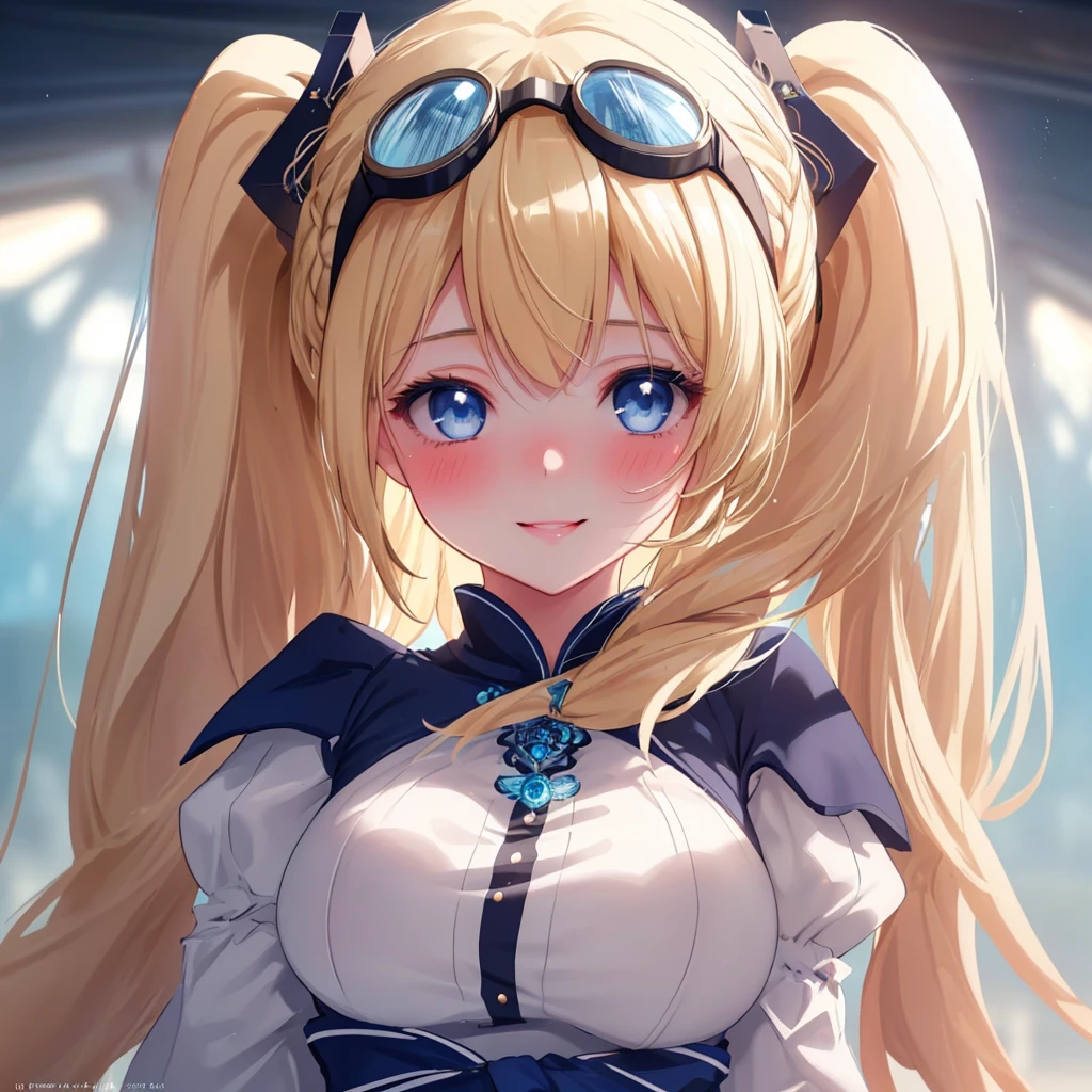1 girl, Long wavy ash blonde hair with pigtail, blue corset, blue eye, no Sleeve, holding white bunny plushie, hyper detail, hyper shading, glass like eye, sparkly eye, glass like, glossy, hyper lighting