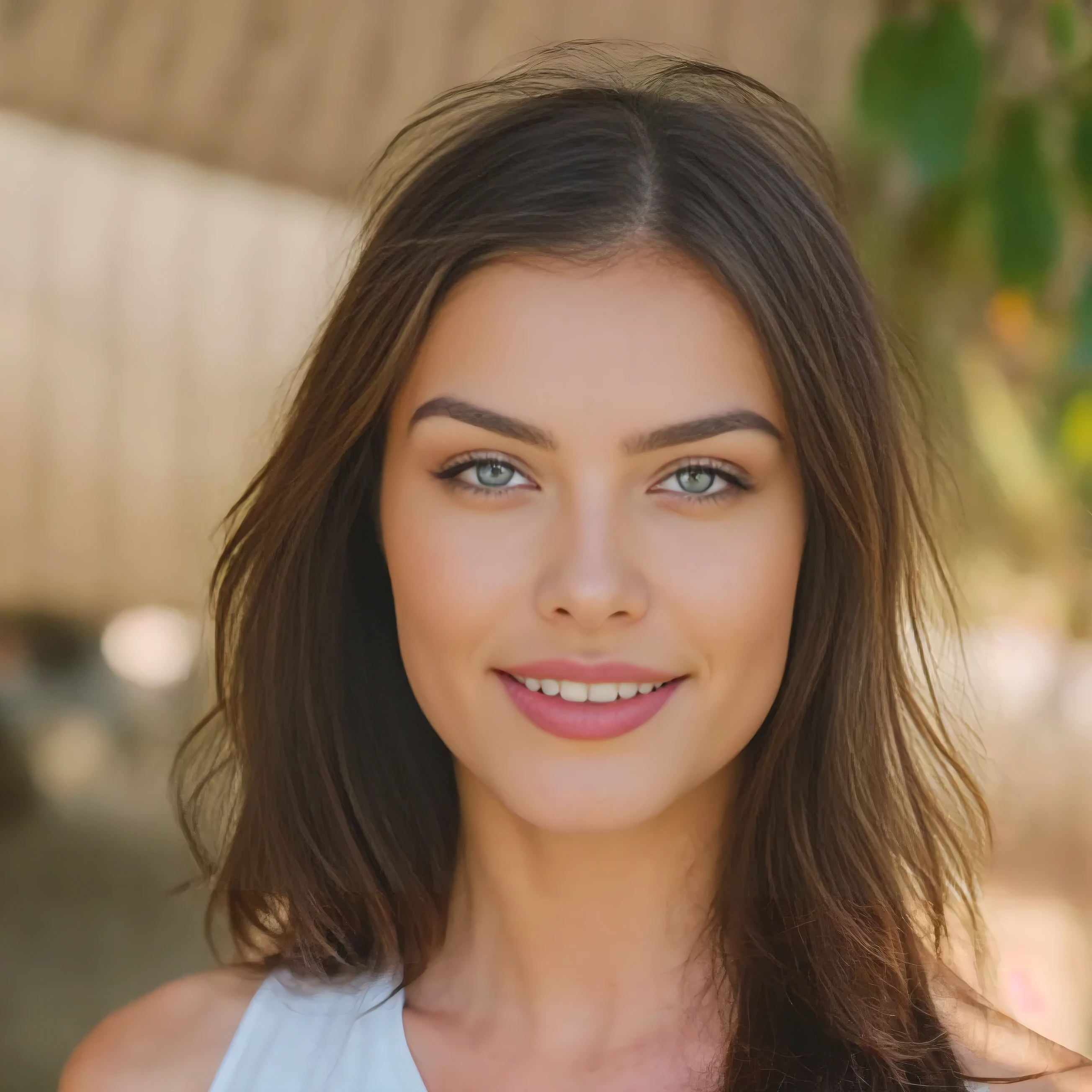 portret 26-year-old woman from cuba with black long hair,
very detailed, faced to camera, flirty face, smile,
Fox-shaped eyes, eyes Vivid light-blue. classic beauty lips .
sharp focus, detailed skin,realistic skin texture, detailed eyes, professional,
4k, shot on Canon, 85mm,shallow depth of field,kodak vision color, extremely detailed,
photo_\(ultra\), photorealistic, realistic, post-processing, max detail, roughness, real life,
ultra realistic, photorealism, photography, 8k uhd, photography, braless,