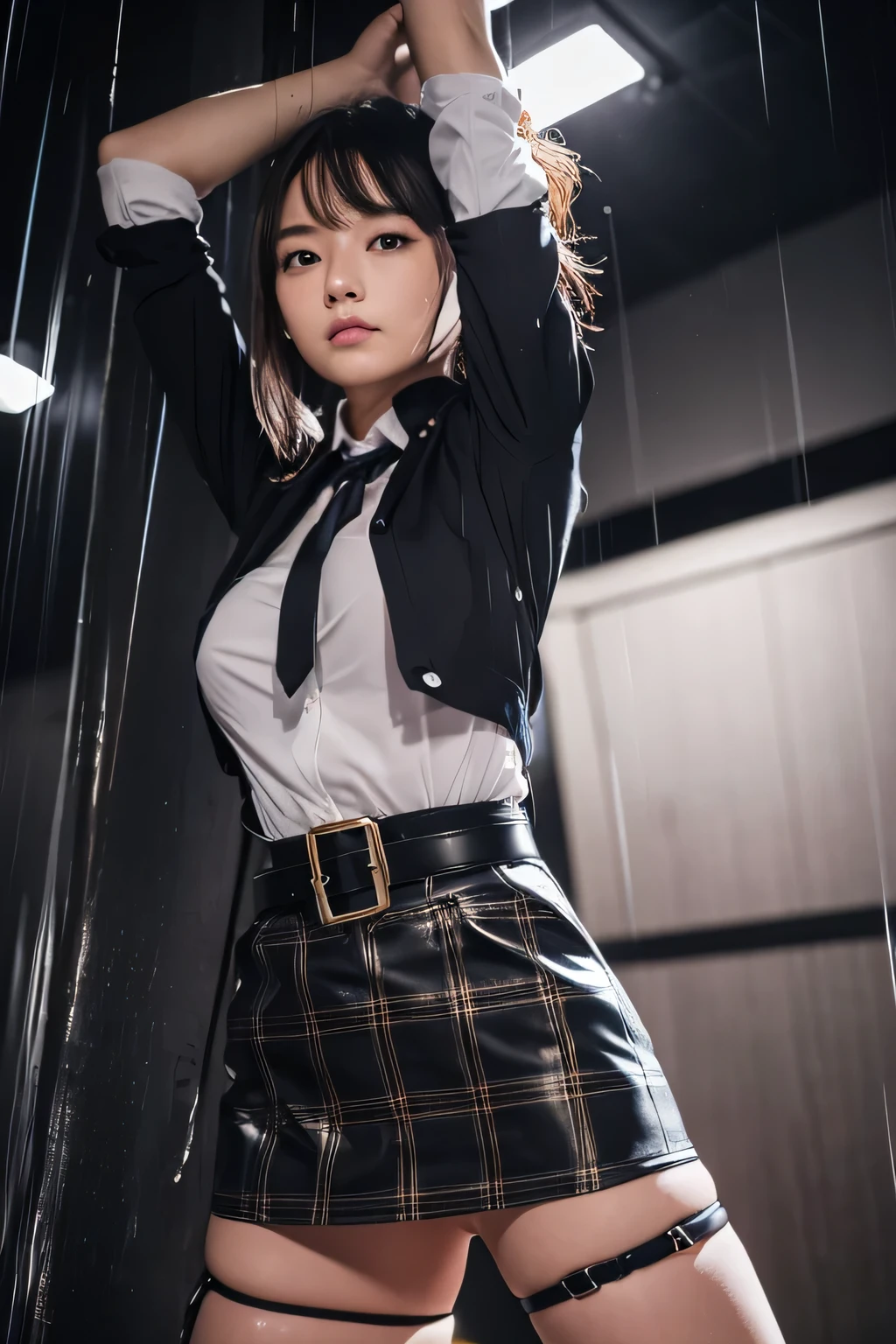 1 female, , high quality, masterpiece, Ultra-high resolution, , Cinema Lighting, , , 1 female, , high quality, masterpiece, Ultra-high resolution, , Cinema Lighting, , , And the suspenders with the cranes flying Moderate breasts Large Breasts Small face holster Lying in bed Looking up Sweat belt buzzer 脇Sweat Black Hole Gloves suit garterbelt Leg Links Belt on trousers holster Hands behind your back Anxious expression Looking up Anxious face Knee-high Knee socks Knee-highソックス garterbelt garter Garterbelt on thighs Checkered mini skirt Necktie Headband ribbon Panty shot Skirt gap Armament Handgun handcuffs Cable ties Leg holster holster Hands behind your back Anxious expression Looking up Anxious face, legs apart Armament Cable ties Leg holster holster See-through clothing heavy rain Getting wet in the rain