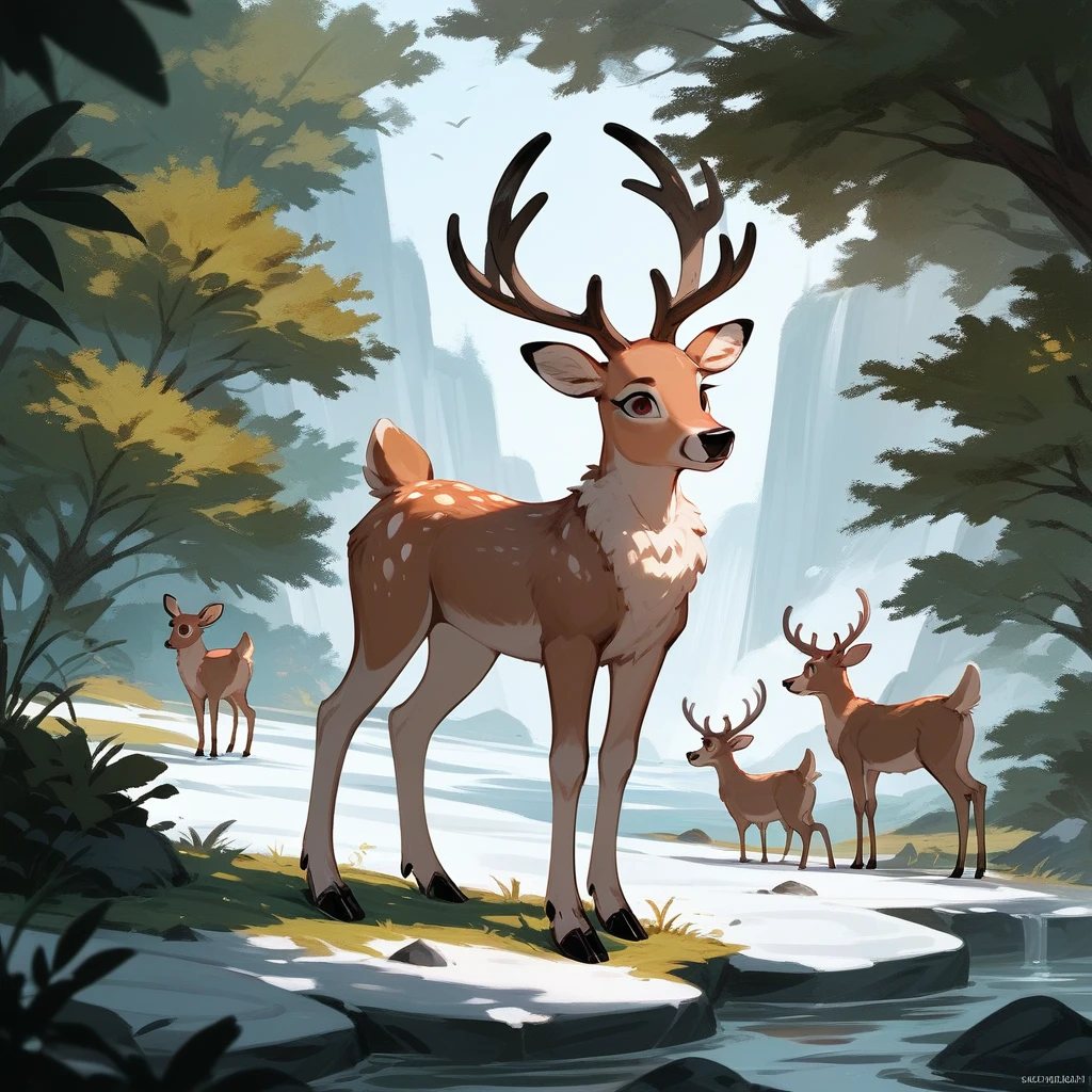 C Deer in anatomical  illustration art style (score_9,score_8_up,score_7_up,score_6_up,score_5_up,score_4_up, source_furry) 