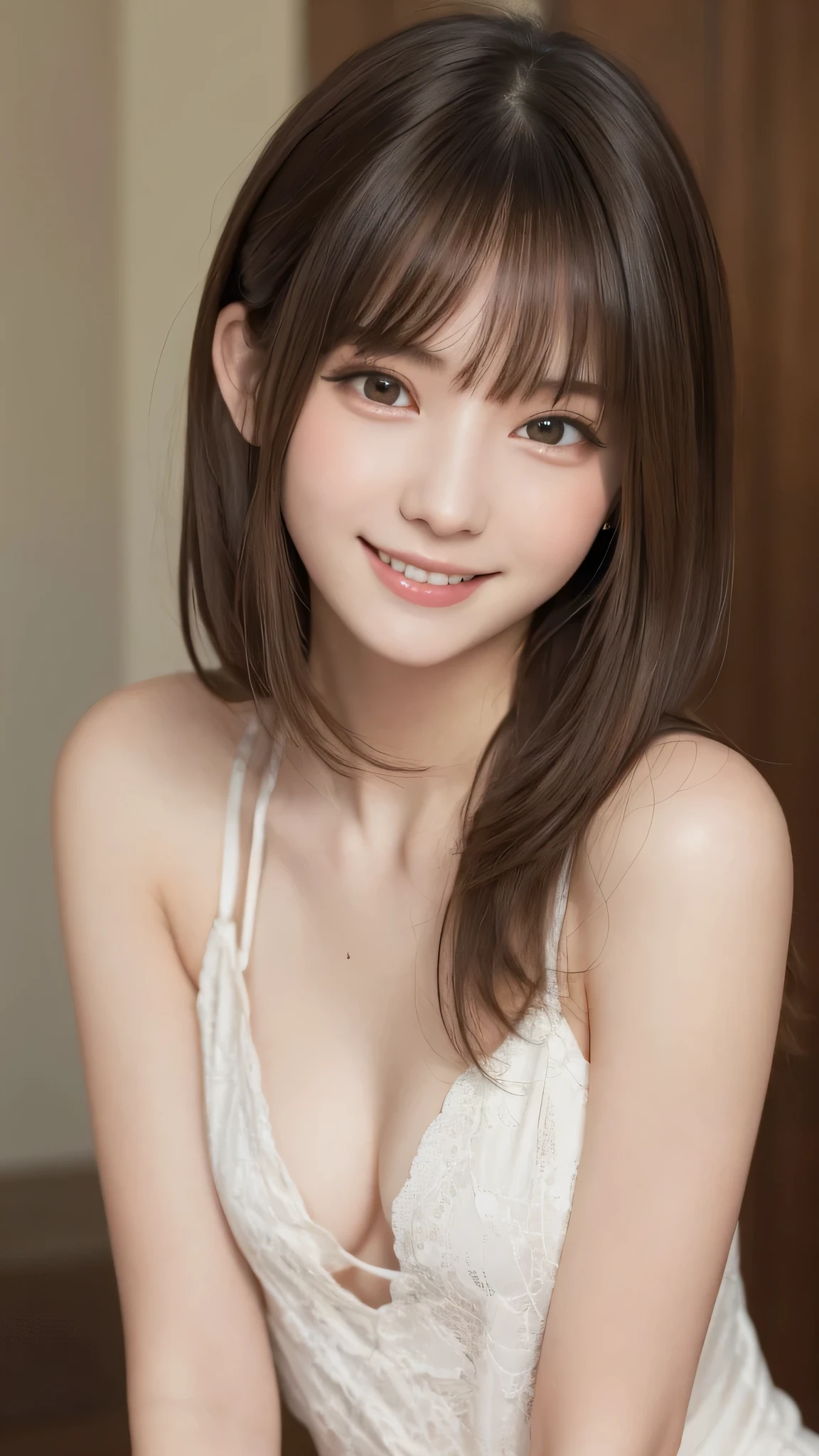 (masterpiece、Highest quality、Official Art:1.2)、
One Girl, (beautiful girl, Delicate girl:1.3), (s old:1.3),
break, (Jersey:1.2),
break, (Nice:1.2),
break, Very beautiful eyes, (Symmetrical eyes:1.3),
break, Small breasts, Brown eyes, Parted bangs, Brown Hair,
break, (Eye and facial details:1.0),
break, (masterpiece, Highest quality, Very detailed, Detailed face, 8k),Big shy smile