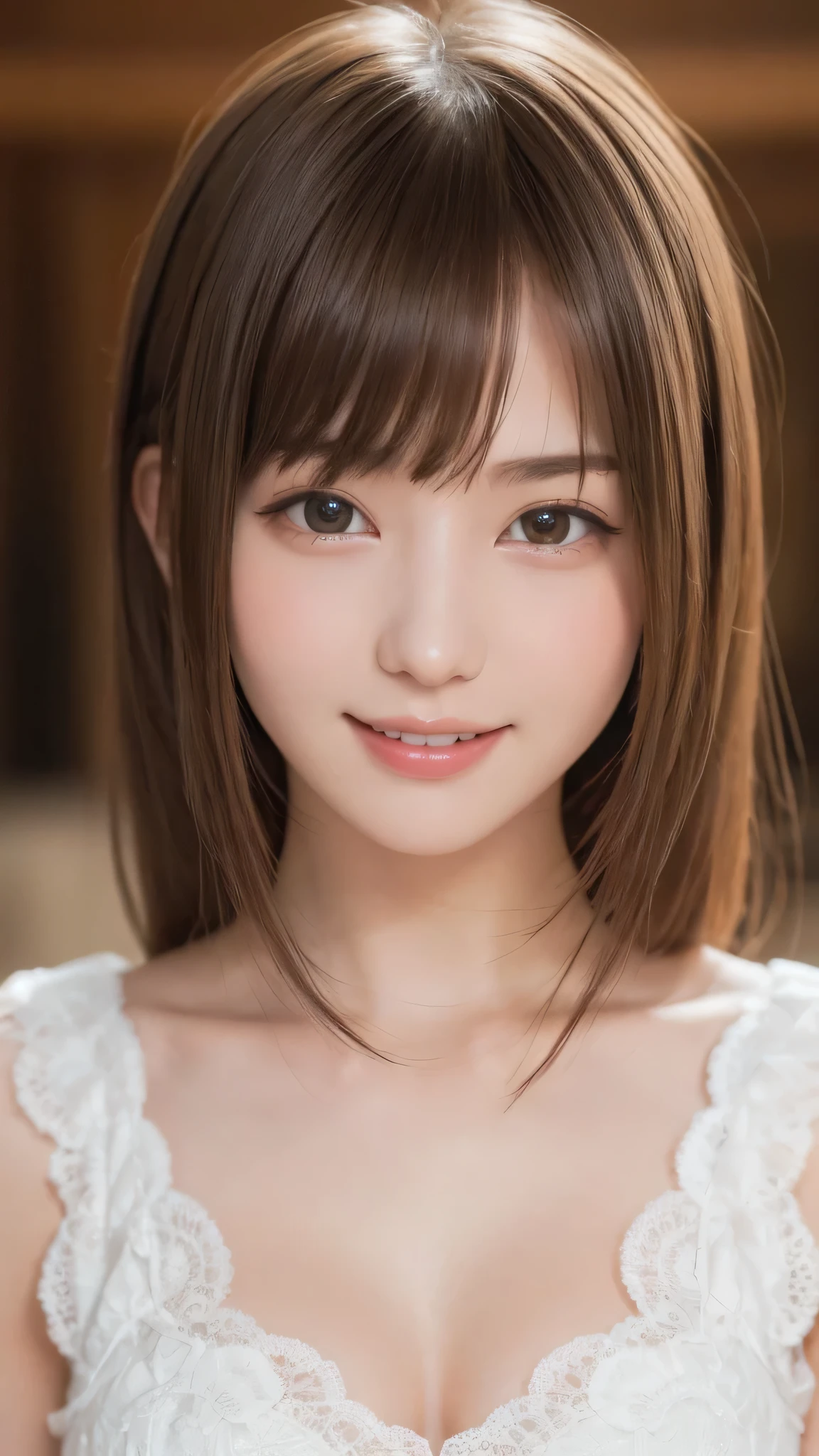 (masterpiece、Highest quality、Official Art:1.2)、
One Girl, (beautiful girl, Delicate girl:1.3), (:1.3),
break, (Jersey:1.2),
break, (Nice:1.2),
break, Very beautiful eyes, (Symmetrical eyes:1.3),
break, Small breasts, Brown eyes, Parted bangs, Brown Hair,
break, (Eye and facial details:1.0),
break, (masterpiece, Highest quality, Very detailed, Detailed face, 8k),Big shy smile