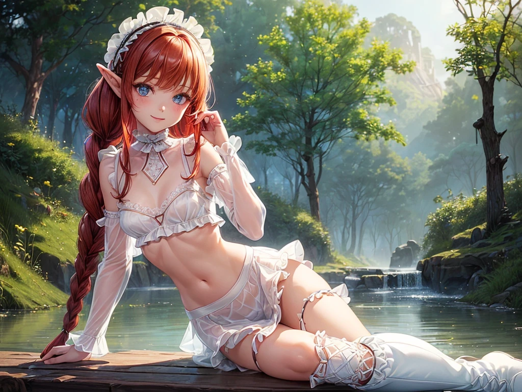 ( Absurd, High quality, ultra-detailed, masterpiece, concept art, smooth, highly detailed artwork, hyper-realistic painting ) , tiny , Strawberries, cute, whole body, Romantic, Vivid, dreamy, fantasy, fairy wings, in the forest, enchanting glow, very detailed art, reveal clothes, sexy lace underwear,  transrarrent clothnes, perky niples, ((pregnat))