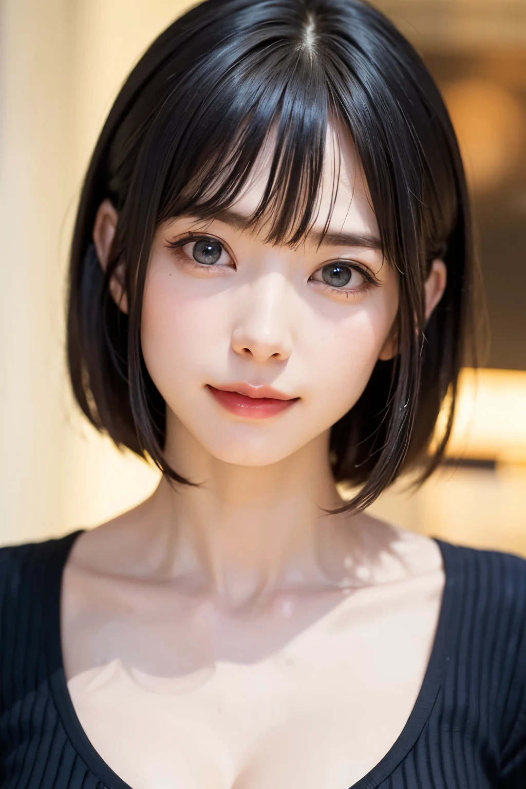 (Tabletop, Highest quality、Very attractive adult beauty、Add strong highlights to the eyes、Look closely at the camera:1.4、A beautiful woman with mature charm、Ideal body type、Perfect Anatomy、Short brunette bob、Shiny Hair、Lip gloss),One Girl, alone, 明るい茶色のShiny Hair, scarf,Realistic, Looking at the audience、Please tilt your head a little, Bright colored crystal light blue eyes, 短いShiny Hair、 chestの中央に穴が開いた白いタートルネックの服,chestの真ん中に丸い穴が開いたセクシーな白いタートルネックのニットセーター、 lips, Lip gloss，prohibit, Upper Body、Big eyes、eyelash、Face is a little red、Embarrassing)、((Italian road system in winter))、((Short hair with bangs、Big eyes、Give students a very strong highlight、{hugeな|big|hugeなな|Mega} chest:1.4、very bigger chest、Gazing at the audience、Very beautiful beauty、Listen carefully、Long neck、Laugh a little、Beautiful Teeth、Laughing with your mouth open、Heart-shaped pupils))、28 years old、Very cute supermodel、{huge|big|hugeな|Mega} chest, chestの谷間、A very picturesque background、Beautiful out-of-focus background