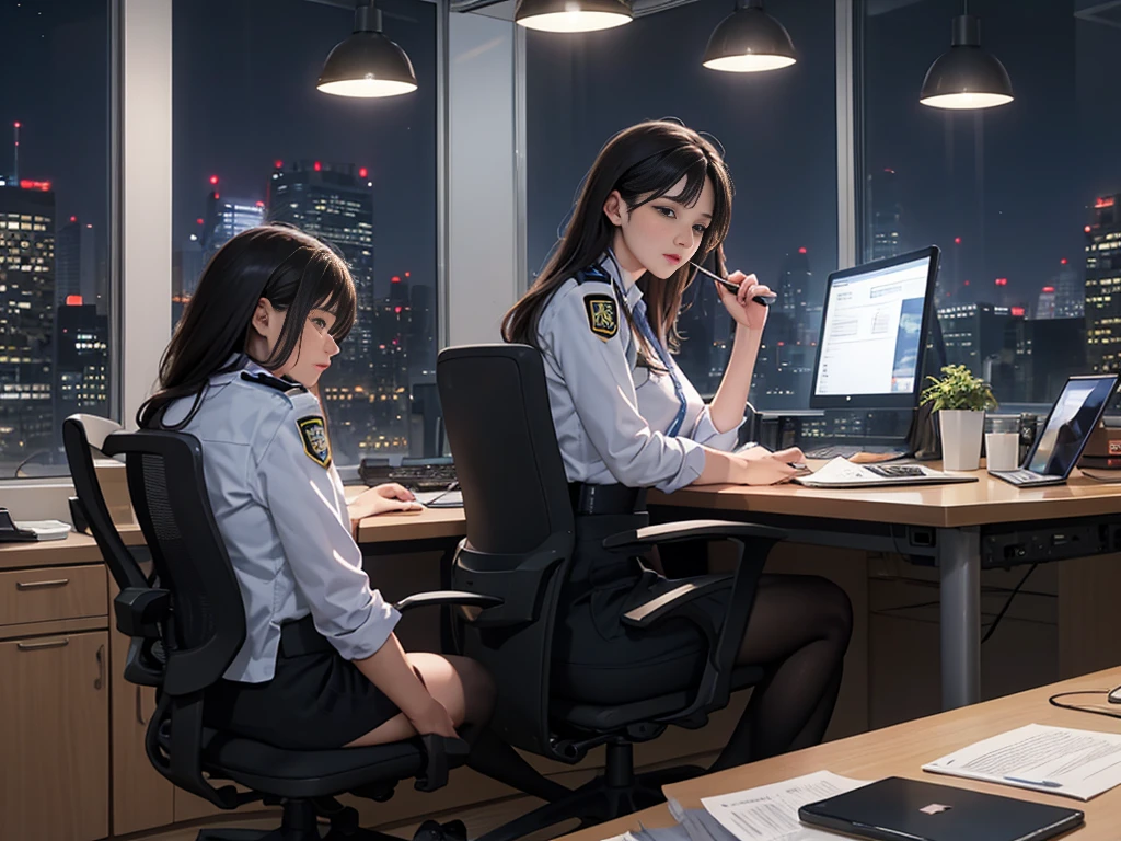 modern workplace Officers work at night