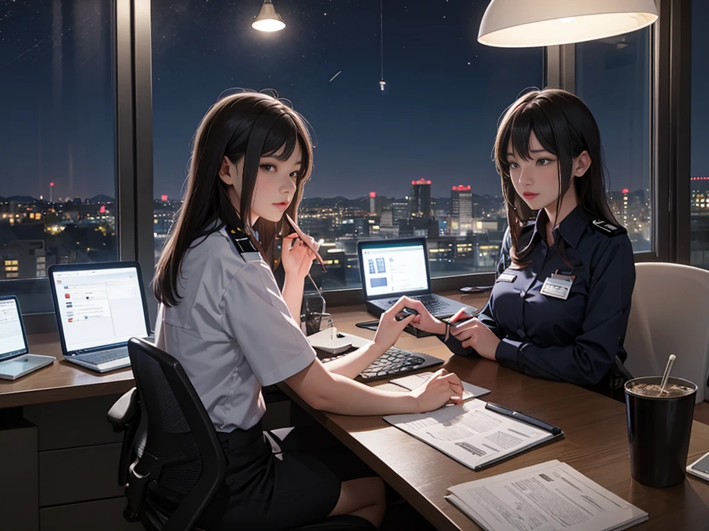 modern workplace Officers work at night