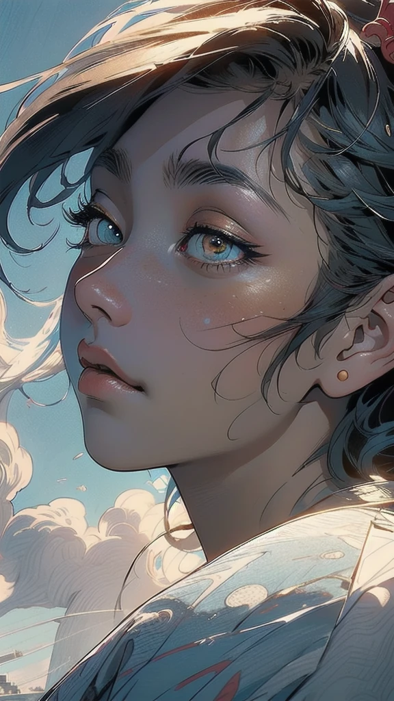 (((masterpiece, highest quality))),,(((solo:1.2))),(((1girl:1.2))),32k wallpaper, very detailed, poster, vintage science fiction,(((((portfolio))))),(((((Close-up))))),(((((bust up))))),((((more various angle)))),((((highlight)))),((((heterochromia)))),(((complete. detailed face))),(((detailed unlimited complete equipment : great ocean))),(((((Absolutely Realistic Clouds background))))),(((Texture for people : halftone))),((Open your mouth wide)),(((Wind God and Thunder God))),(((Ukiyo-e))),