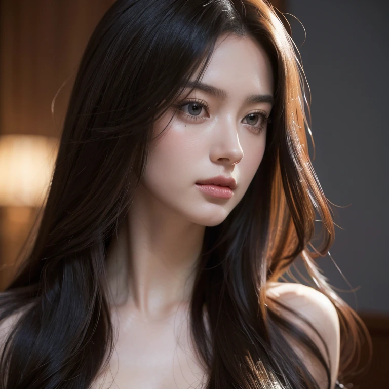 (Highest quality,4K,8k,High resolution,masterpiece:1.2),Very detailed,(Realistic,photoRealistic,photo-Realistic:1.37),oil,Portrait of a woman with long hair and a black jacket:1.1,Anime-style portrait of Kaya Scodelario:1.1,Impressive features, Fine eyes and lips:1.1,Gorgeous long hair that flows gracefully:1.1, Jaina Solo, oil:1.1,highly Realistic depiction of a woman, Anime style portrait, Promotional Images:1.1,Digital Art, Vibrant colors, Incredible attention to detail:1.1, Beautiful digital paintings by Anastasia Ovchinnikova, alina ivanchenko, And Olga Buzova, Captivating realism, Sensual look:1.1